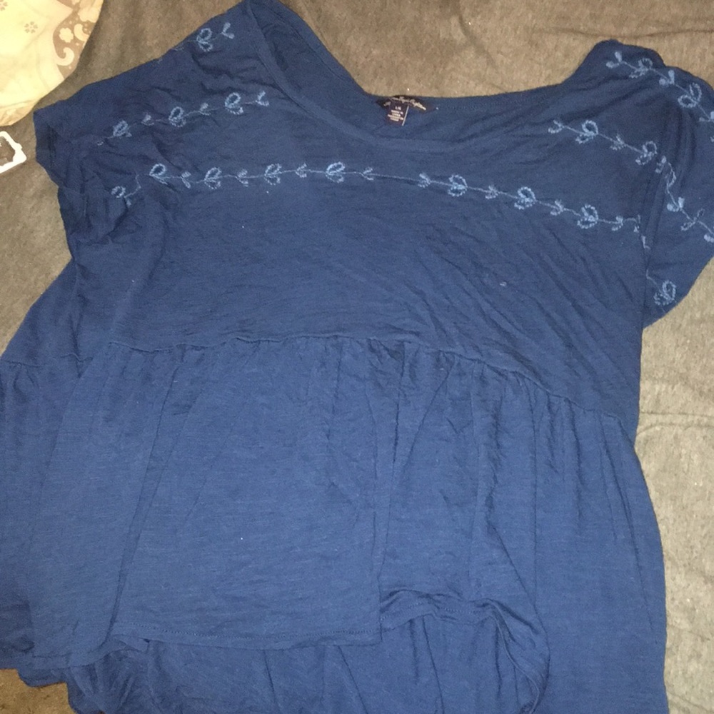 leaf patterned blouse